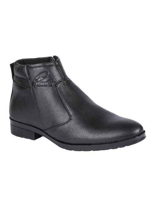 black leatherette formal slip ons - 15726585 - Standard Image - 1