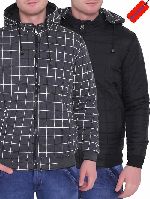 grey polyester blend casual jacket - 15726589 - Standard Image - 1