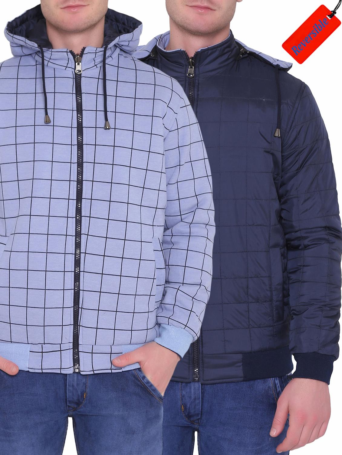 blue polyester blend reversible jacket - 15726593 - Zoom Image - 1