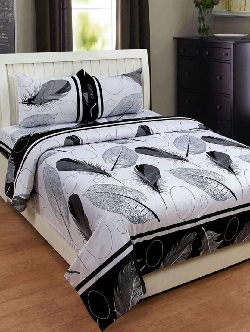 PolyCotton Double bedsheet with 2 Pillow Covers - 15726603 - Zoom Image - 1