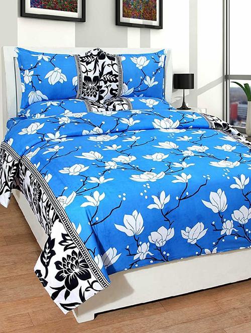PolyCotton Double bedsheet with 2 Pillow Covers - 15726611 - Standard Image - 1