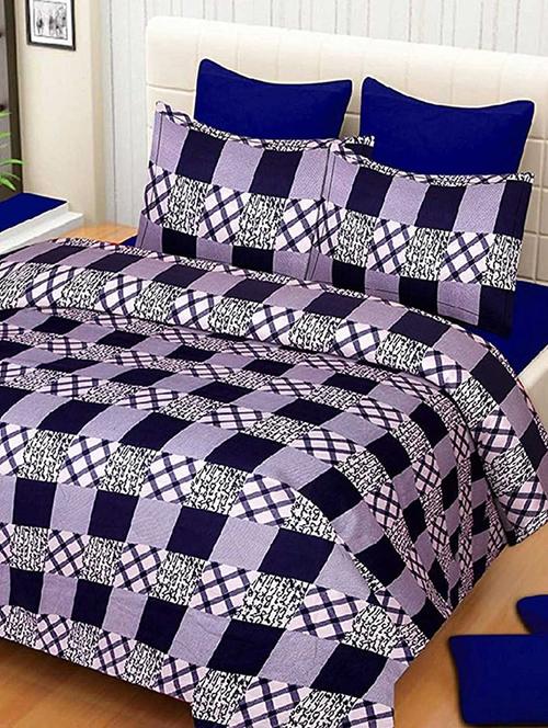 PolyCotton Double bedsheet with 2 Pillow Covers - 15726619 - Standard Image - 1