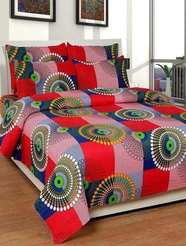 PolyCotton Double bedsheet with 2 Pillow Covers - 15726622 - Very Small Image - 1
