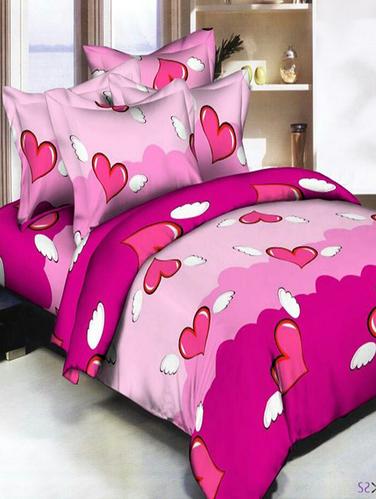 PolyCotton Double bedsheet with 2 Pillow Covers - 15726626 - Very Small Image - 1