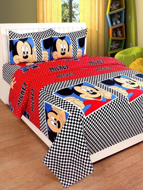 PolyCotton Double bedsheet with 2 Pillow Covers - 15726627 - Standard Image - 1