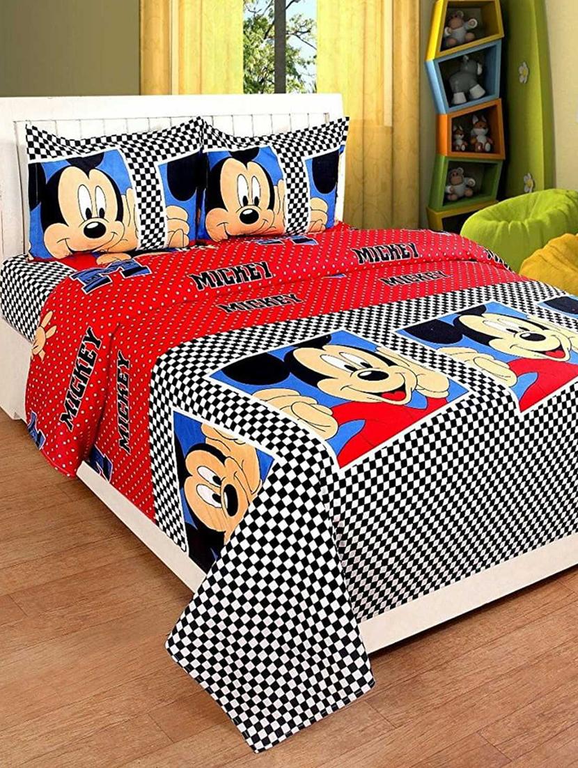 PolyCotton Double bedsheet with 2 Pillow Covers - 15726647 - Zoom Image - 1