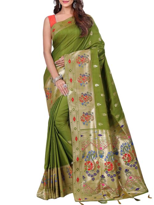 conversational zari motif banarasi saree with blouse - 15726728 - Standard Image - 1