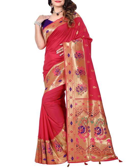 conversational zari motif banarasi saree with blouse - 15726729 - Standard Image - 1