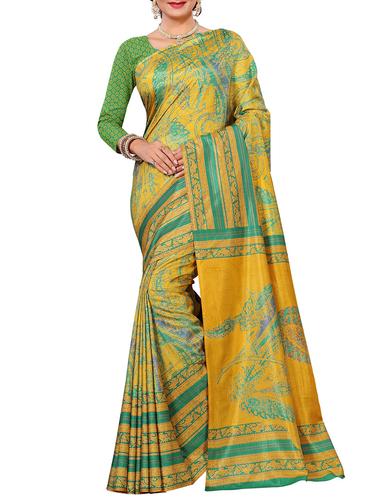 abstract printed saree with blouse - 15726842 - Very Small Image - 1
