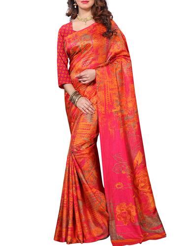 abstract printed saree with blouse - 15726843 - Very Small Image - 1