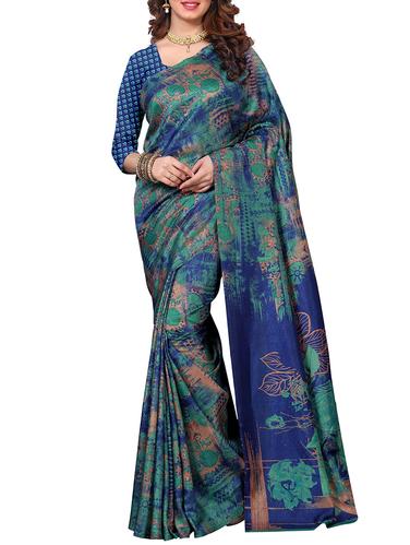 abstract printed saree with blouse - 15726847 - Very Small Image - 1