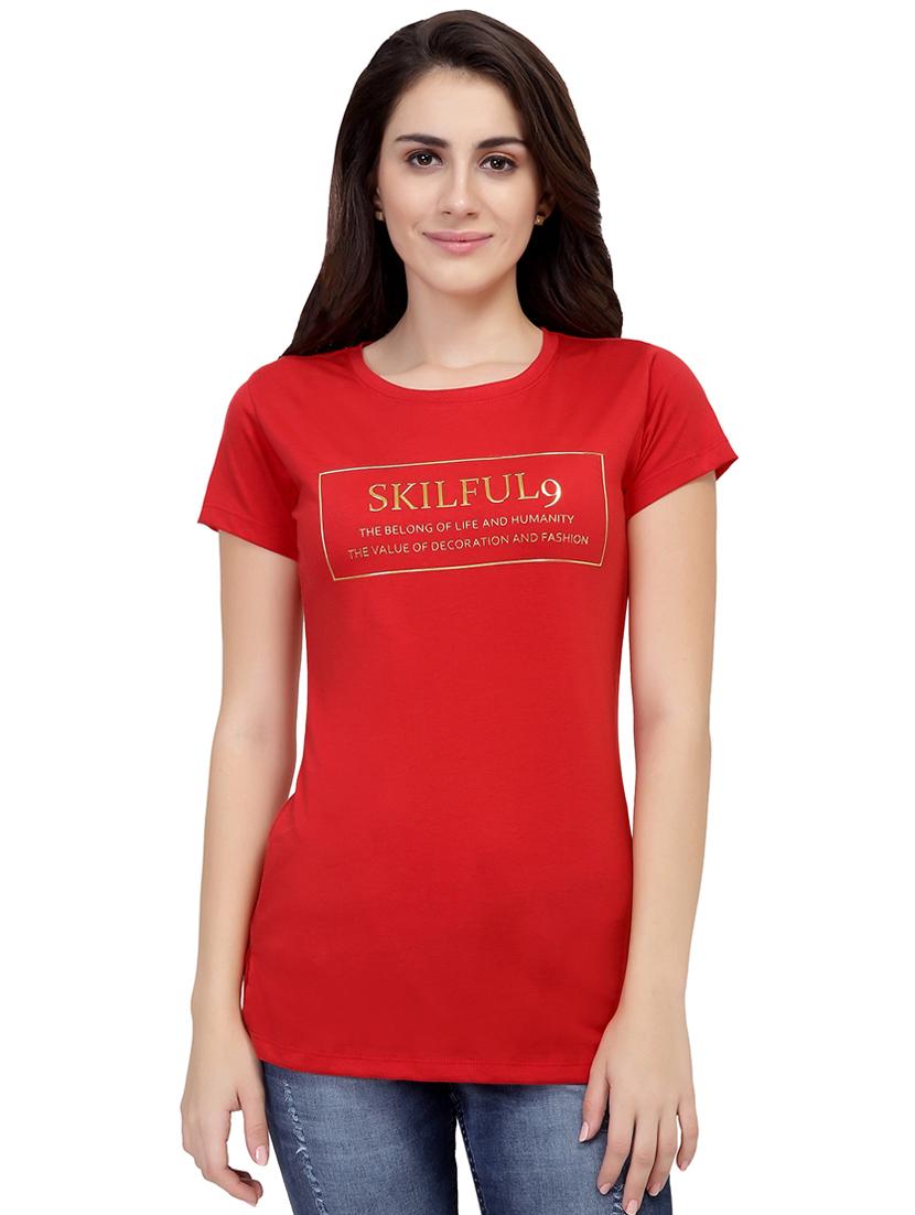 Slogan Print Short Sleeved Tee - 15726895 - Zoom Image - 1