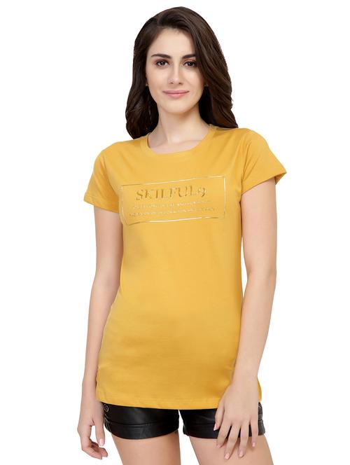 Slogan Print Short Sleeved Tee - 15726897 - Standard Image - 1