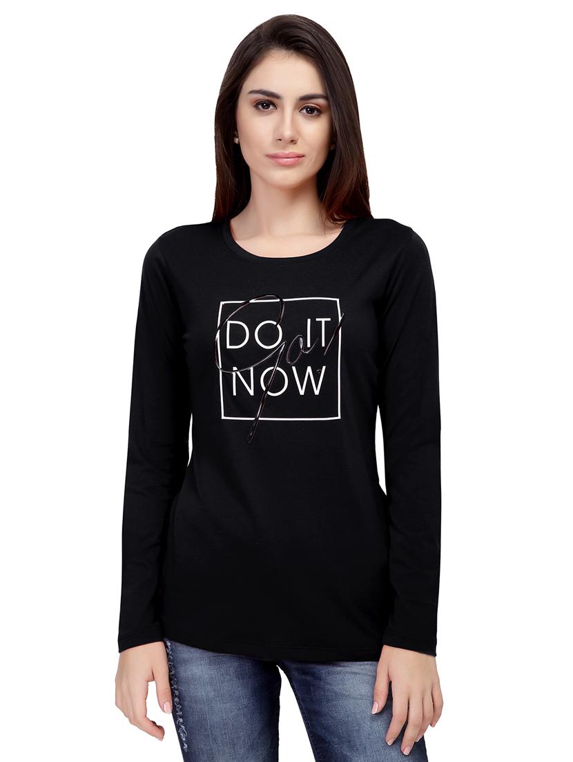 Slogan Print Round Neck Tee - 15726947 - Zoom Image - 1