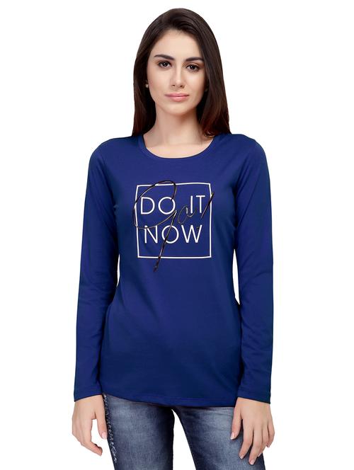 Slogan Print Round Neck Tee - 15726948 - Standard Image - 1