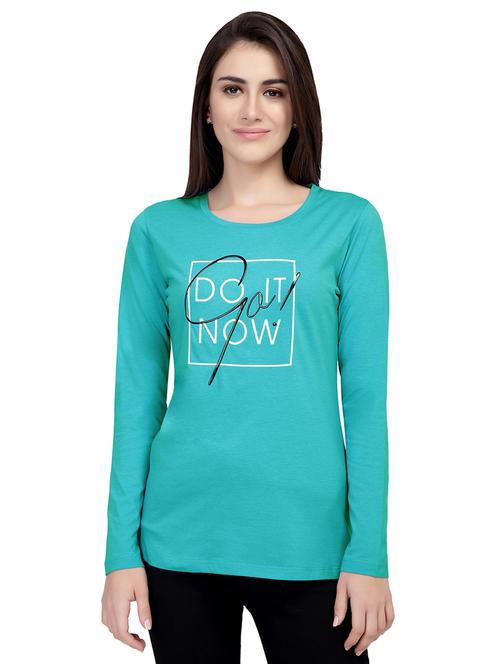 Slogan Print Round Neck Tee - 15726949 - Standard Image - 1