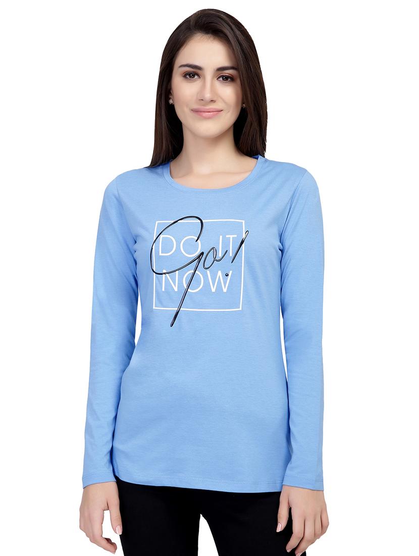 Slogan Print Round Neck Tee - 15726950 - Zoom Image - 1