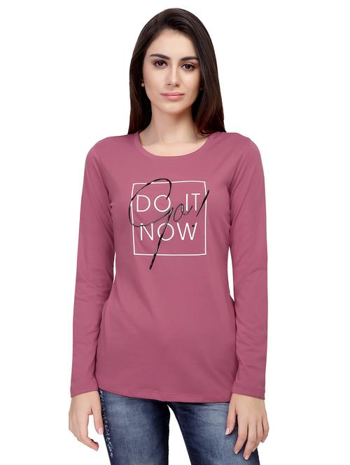 Slogan Print Round Neck Tee - 15726951 - Standard Image - 1