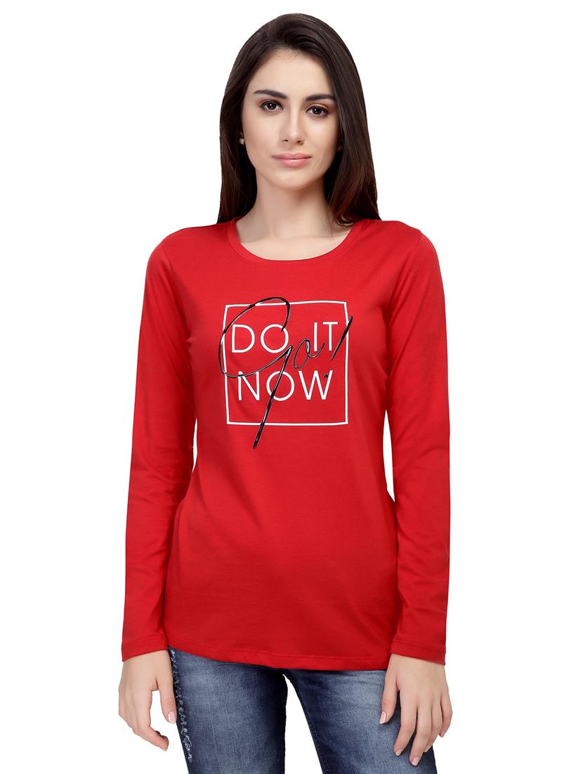 Slogan Print Round Neck Tee - 15726953 - Zoom Image - 1