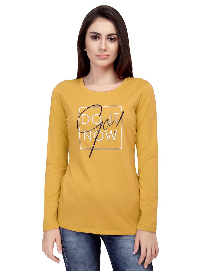 Slogan Print Round Neck Tee - 15726954 - Zoom Image - 1