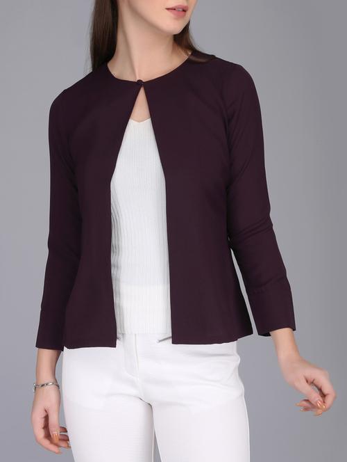 plum button detail shrug - 15727043 - Standard Image - 1
