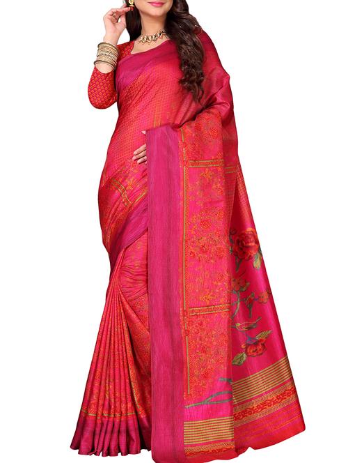 abstract printed saree with blouse - 15727208 - Standard Image - 1