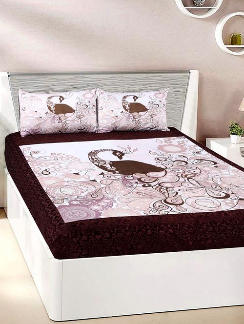 Velvet Double Bedsheet with 2 Pillow Covers - 15727224 - Standard Image - 1