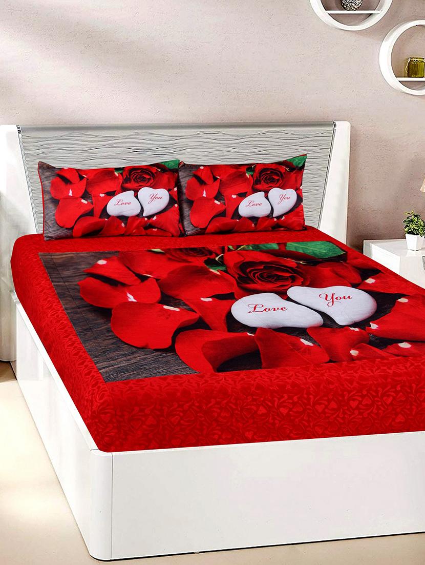 Velvet Double Bedsheet with 2 Pillow Covers - 15727225 - Zoom Image - 1