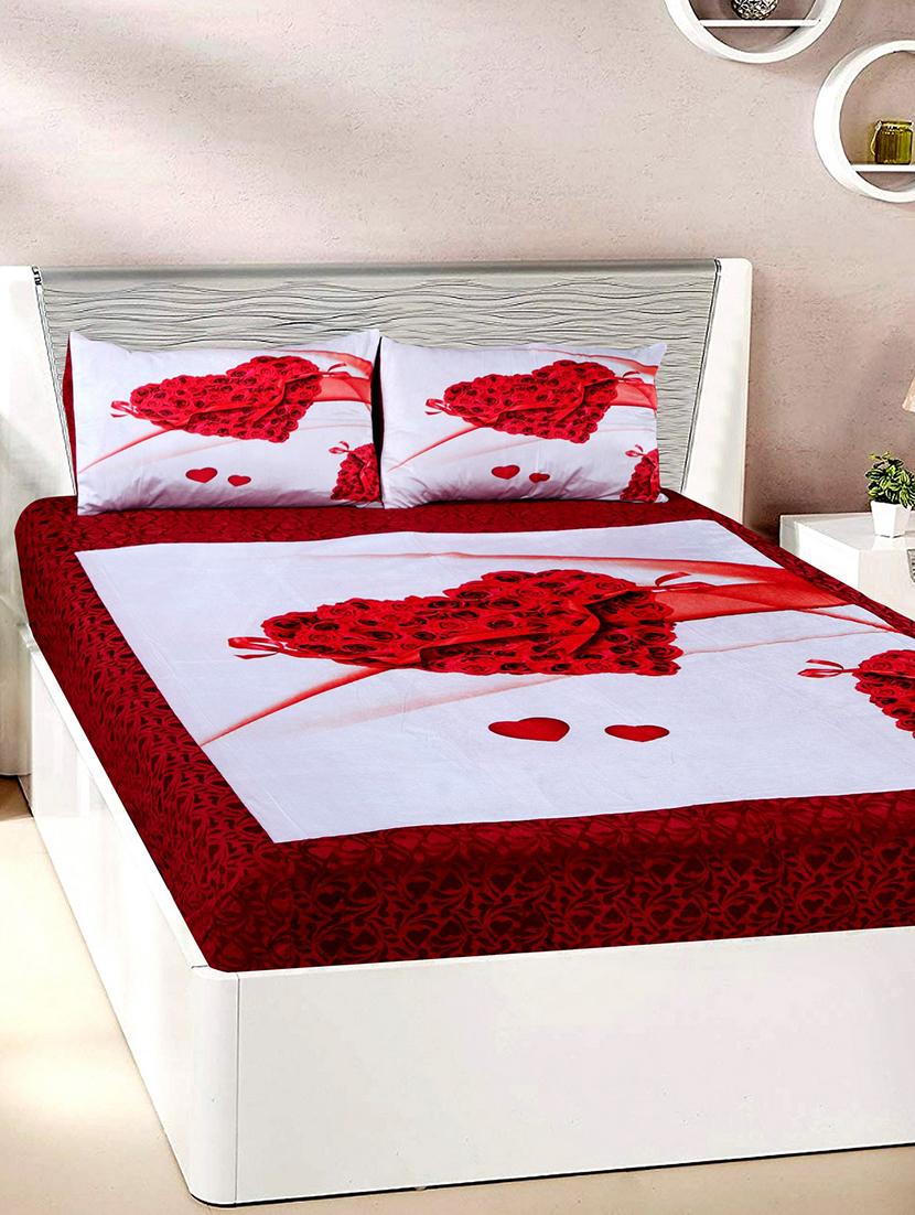 Velvet Double Bedsheet with 2 Pillow Covers - 15727226 - Zoom Image - 1
