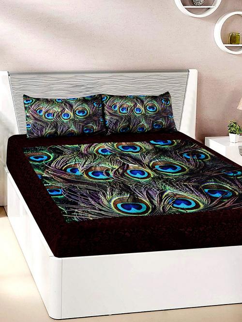 Velvet Double Bedsheet with 2 Pillow Covers - 15727228 - Standard Image - 1