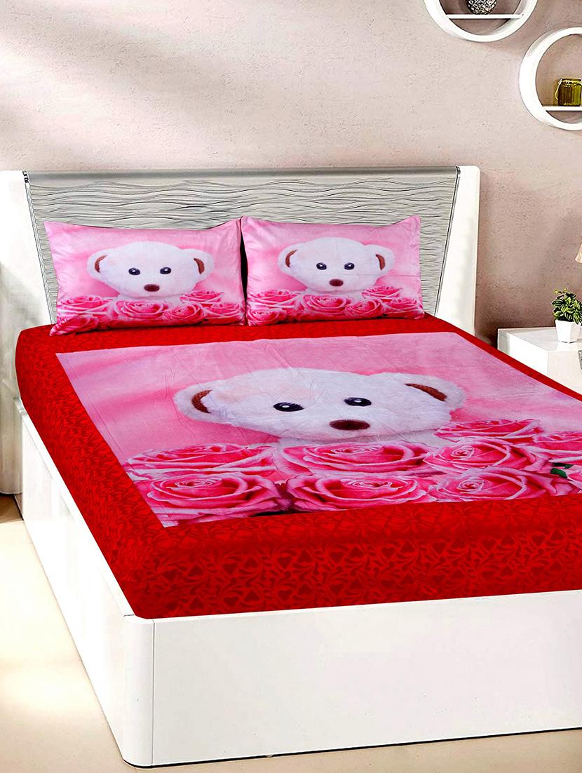 Velvet Double Bedsheet with 2 Pillow Covers - 15727229 - Zoom Image - 1