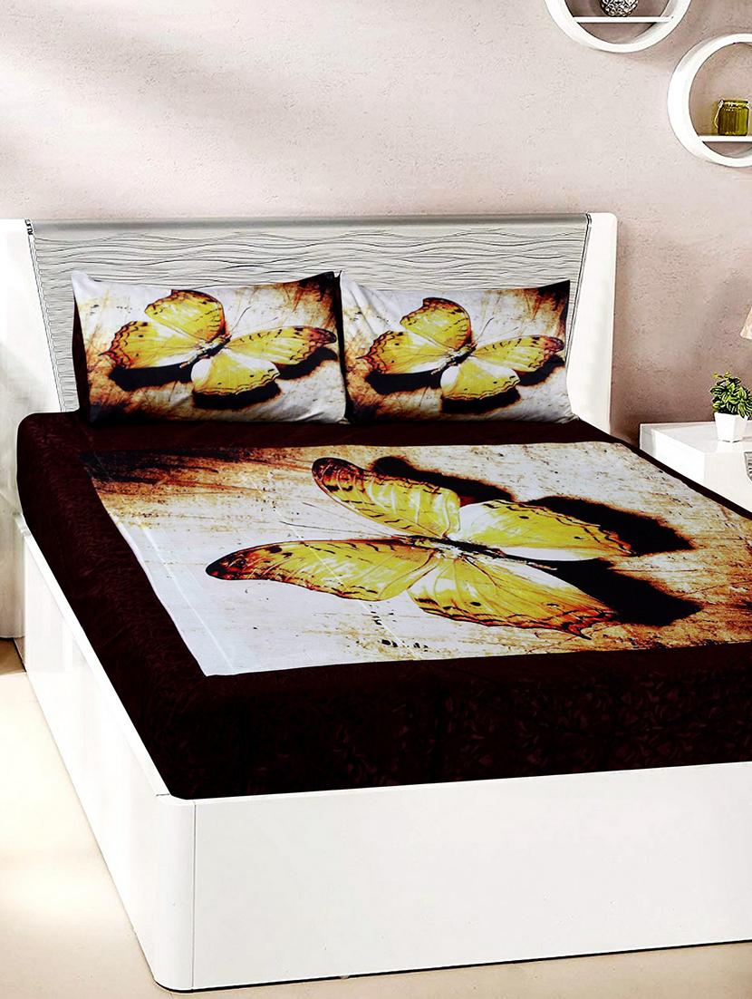 Velvet Double Bedsheet with 2 Pillow Covers - 15727232 - Zoom Image - 1