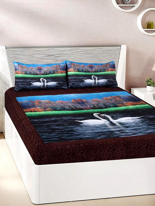 Velvet Double Bedsheet with 2 Pillow Covers - 15727235 - Standard Image - 1