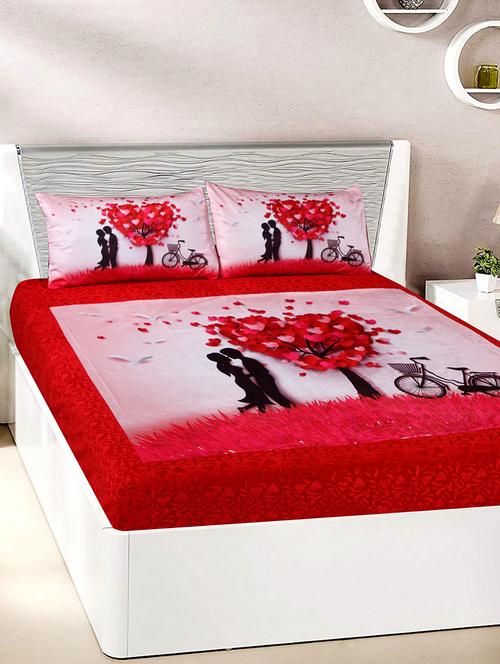 Velvet Double Bedsheet with 2 Pillow Covers - 15727236 - Standard Image - 1