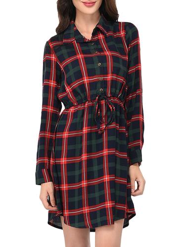 drawstring waist button detail dress - 15727258 - Very Small Image - 1