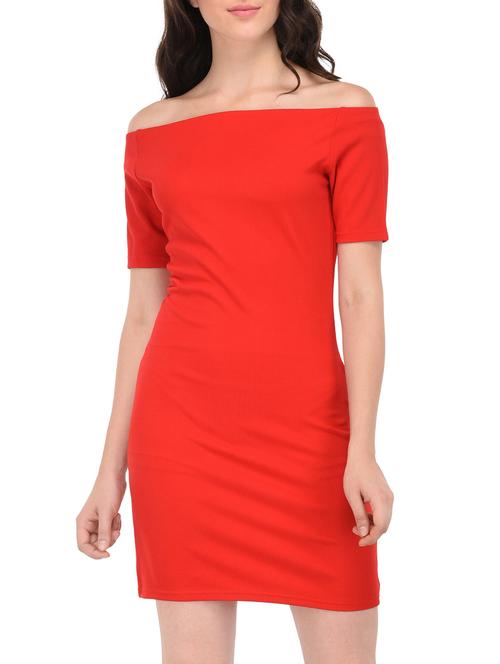 off shoulder sheath dress - 15727265 - Standard Image - 1