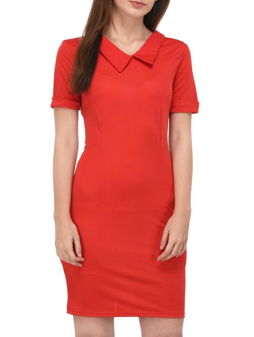 turn up sleeved sheath dress - 15727267 - Standard Image - 1
