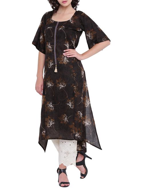 High low printed kurta - 15727335 - Standard Image - 1