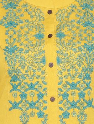 a-line embroidered kurta - 15727388 - Standard Image - 4