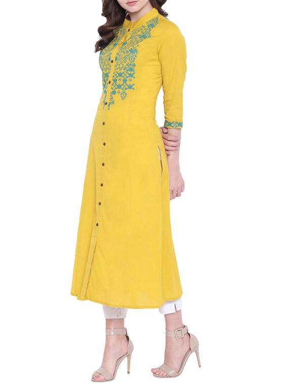 a-line embroidered kurta - 15727388 - Zoom Image - 2