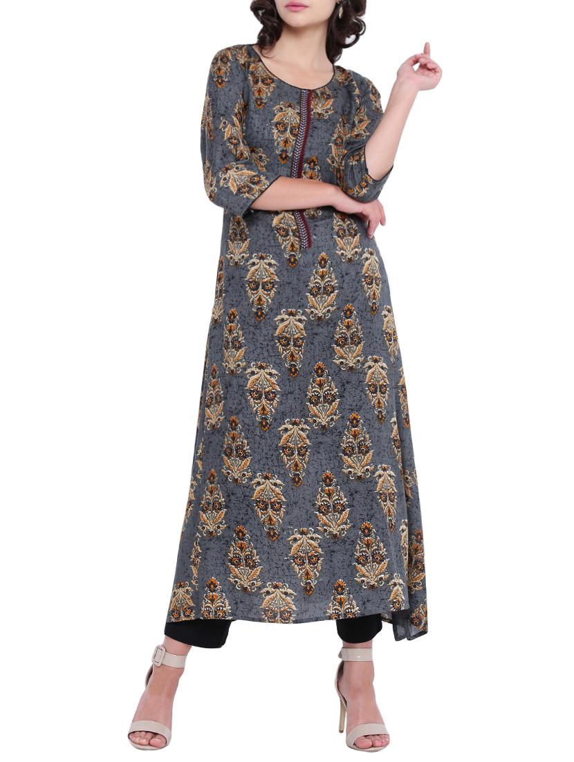 A-line printed kurta - 15727408 - Zoom Image - 1