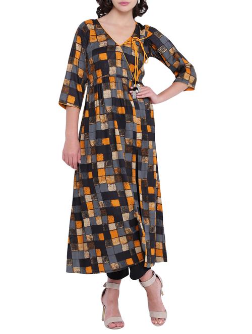 A-line geometrical kurta - 15727414 - Standard Image - 1