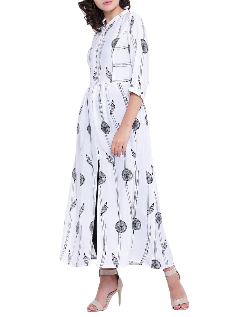 A-line printed slit kurta - 15727420 - Zoom Image - 1
