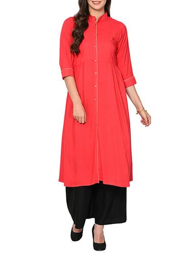 A-line solid kurta - 15727425 - Very Small Image - 1