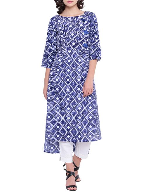 High low printed kurta - 15727431 - Standard Image - 1