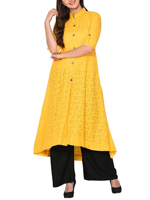 A-line printed slit kurta - 15727432 - Standard Image - 1