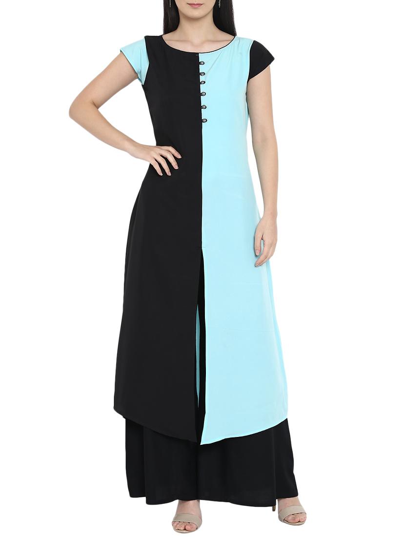 A-line color block kurta - 15727450 - Zoom Image - 1