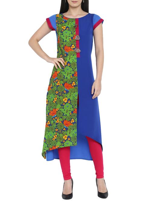 High low printed kurta - 15727457 - Standard Image - 1