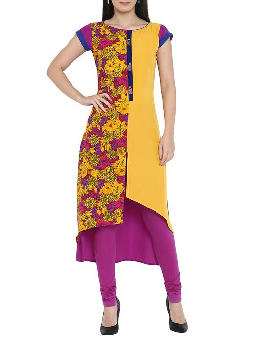High low printed kurta - 15727459 - Standard Image - 1
