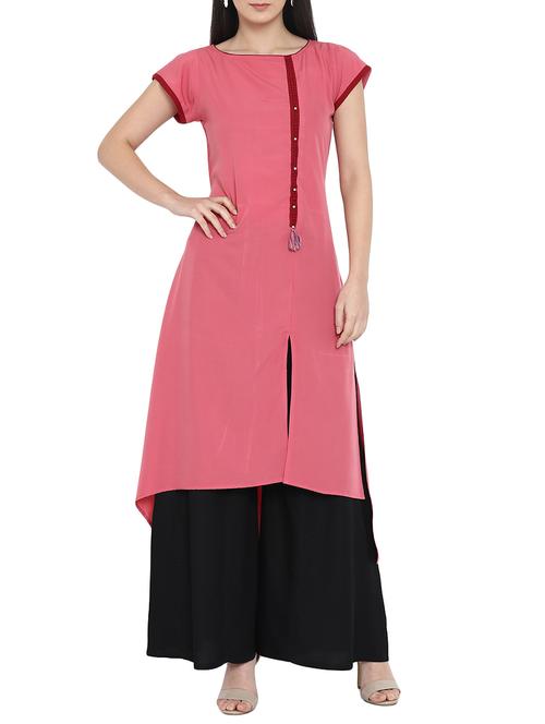 High low solid kurta - 15727461 - Standard Image - 1